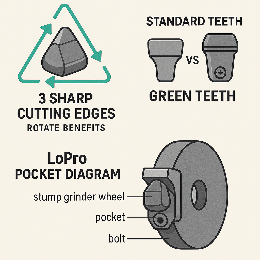 Green Stump Grinder Teeth